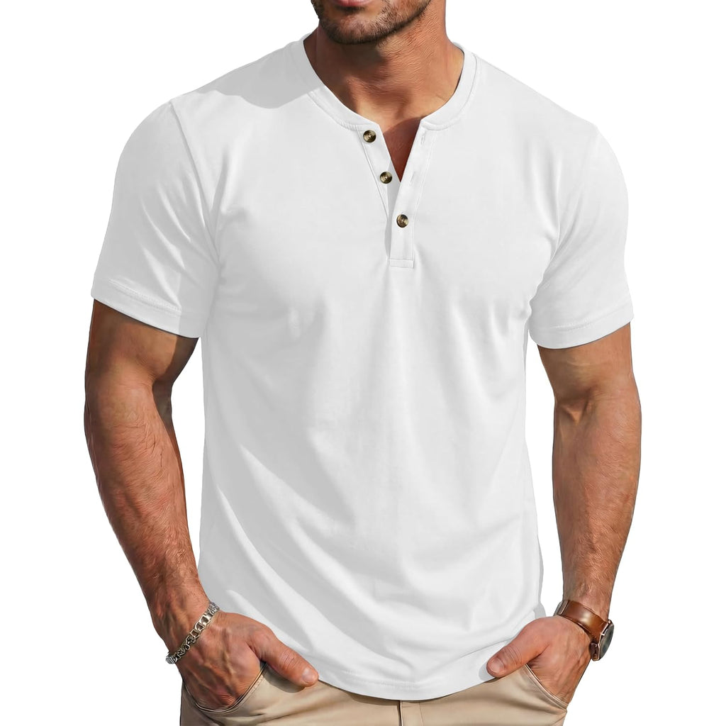 Magcomsen Men'S Henley Short Sleeve Shirt Moisture Wicking Lightweight Cotton T-Shirts Casual Summer Basic Tee Shirt