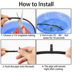 300 Pcs Barbed Connectors Drip Irrigation Fittings Kit, 1/4" Drip Irrigation Kit For Garden Flower Pot Greenhouse Lawn (Straight Barbs,Single Barbs,Tees,Elbows,End Plug,4-Way Coupling)