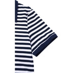 Striped Shirt Women V Neck T Shirts Short Sleeve Color Block Summer Tops