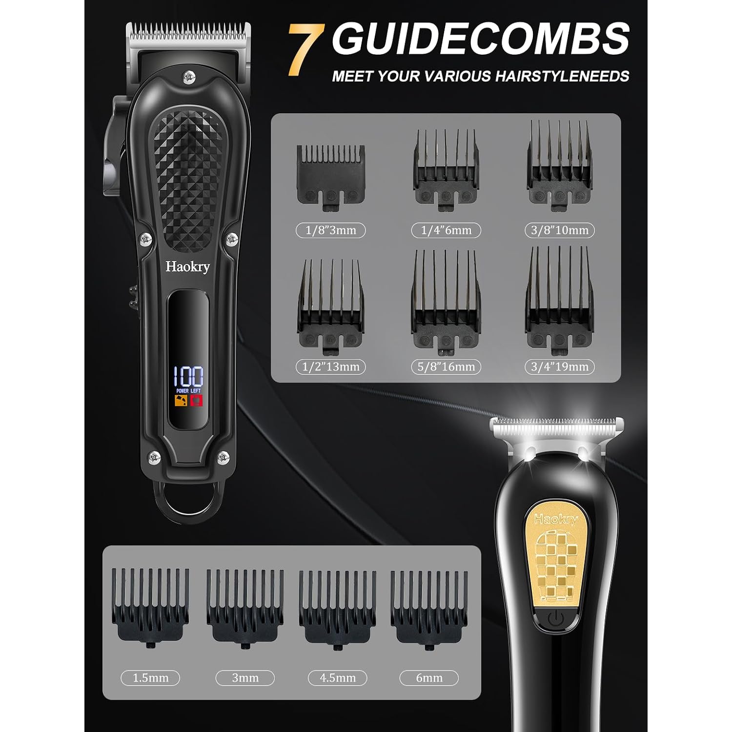 Hair Clippers & Trimmer For Men,Professional Barber Clippers And Trimmers Set,Mens Cordless Hair Clipper For Barbers Haircut Kit,Beard Trimmer,Rechargeable Electric Shaver