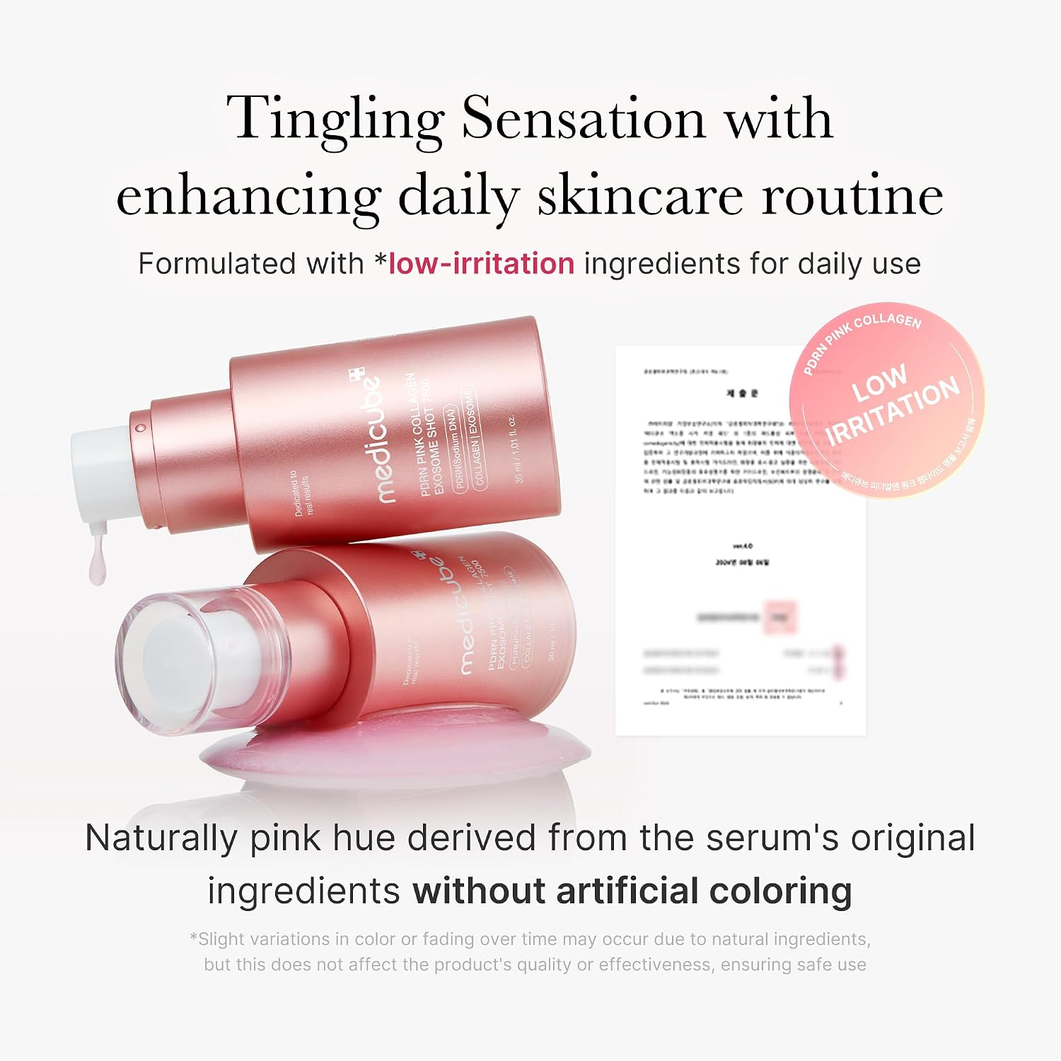 Medicube Exosome Shot Pdrn Pink Collagen 7,500 Ppm Spicule Facial Serum | Liquid Skin Booster | Exosome, Salmon Dna Spicules | Uneven Skin Tone, Pore Care, Skin Texture | Korean Skincare, 1.01 Fl.Oz