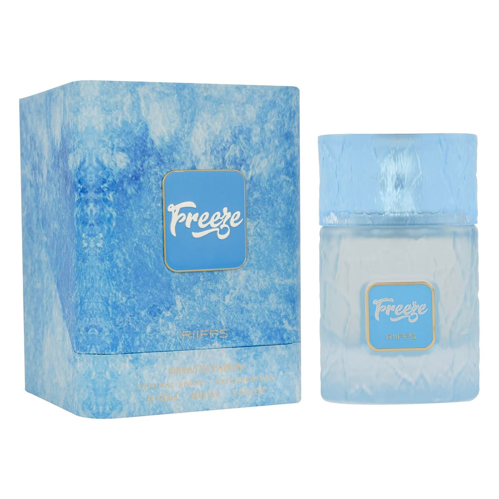 RiiFFS PARFUMS Freeze Extrait De Parfum Unisex Long Lasting Perfume Fresh Citrus, Mint & Amber Fragrance Premium Day-to-Night Scent for Men & Women Eau de Parfum Spray 100ml