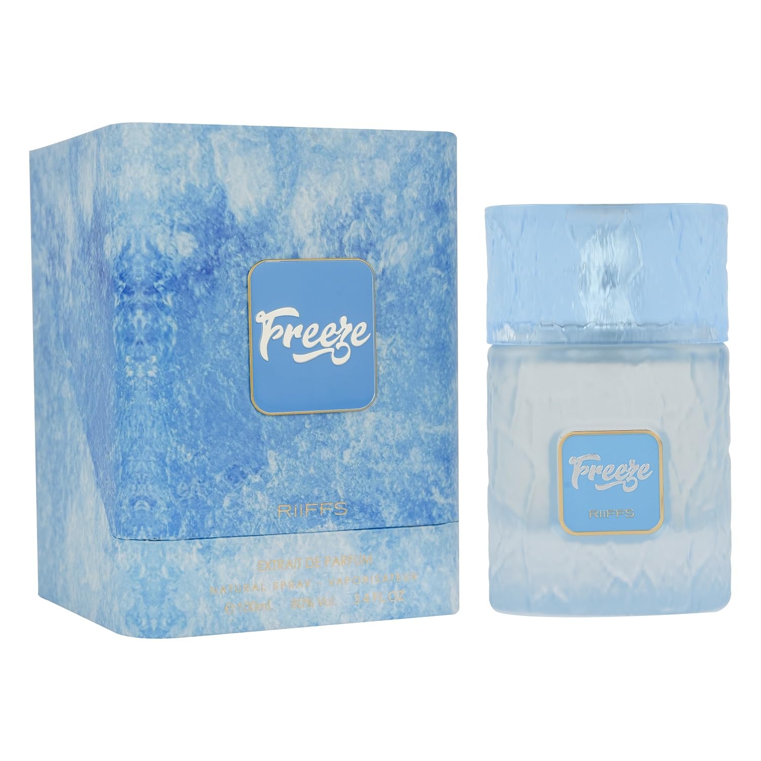 RiiFFS PARFUMS Freeze Extrait De Parfum Unisex Long Lasting Perfume Fresh Citrus, Mint & Amber Fragrance Premium Day-to-Night Scent for Men & Women Eau de Parfum Spray 100ml