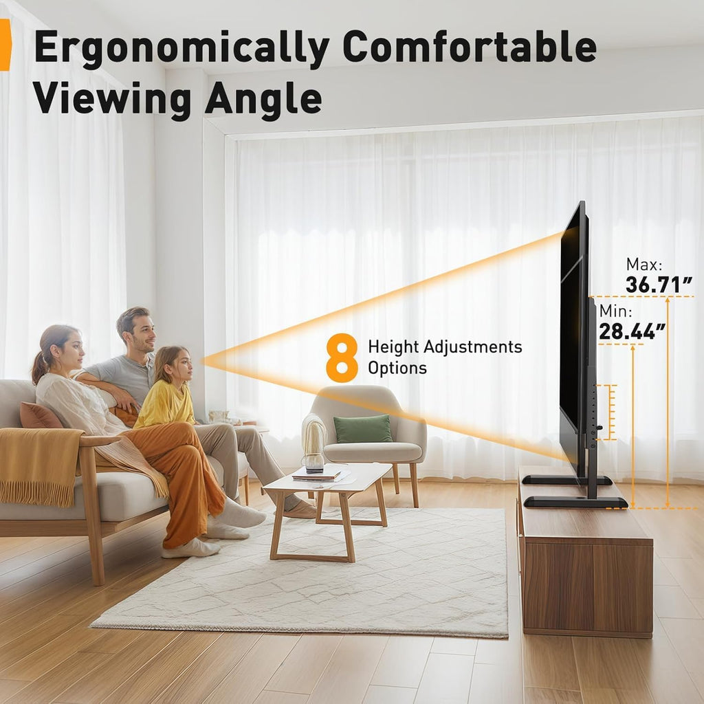 Perlegear Universal TV Stand Legs for Most 37–86 90 Inch TVs up to 150 lbs, Height Adjustable TV Legs Replacement Suitable for Soundbar, Table Top Stand Base Max VESA 800 x 500mm, PGTVS20
