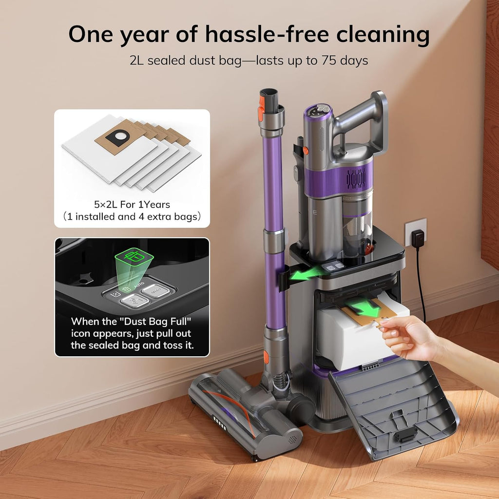 Ilife Cordless Stick Vacuum Cleaner With Auto-Empty System For Pet Hair