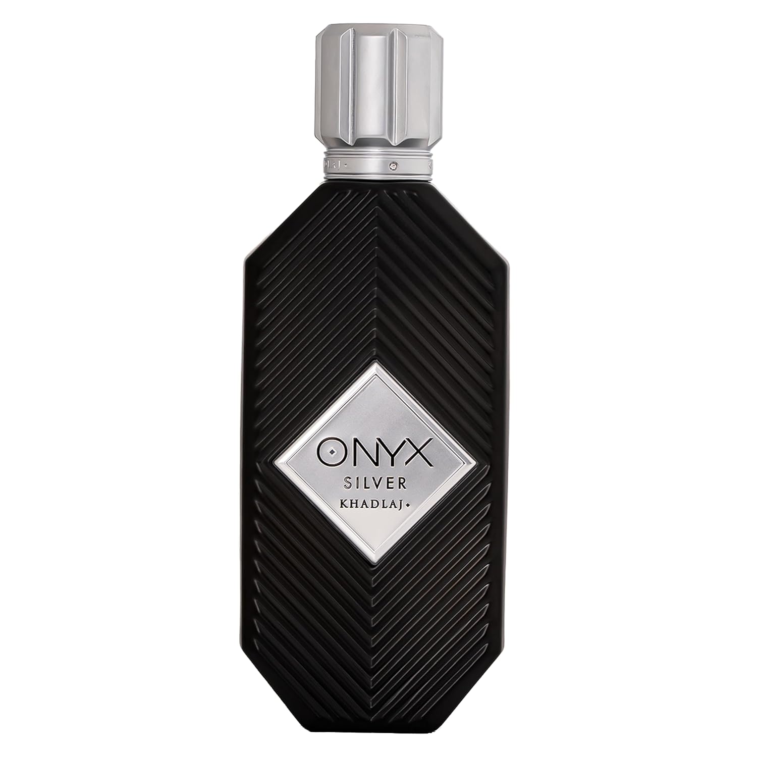 Khadlaj Onyx Silver – Fresh, Spicy, Woody, Amber – Eau de Parfum Spray Long-Lasting Fragrance for Men, 3.4 Ounce / 100ml