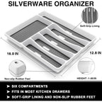 49-Piece Silverware Set with Organizer, Heavy Duty Stainless Steel Flatware Set for 8, Cutlery Utensil Sets with Steak Knives, Rust-proof, Mirror Polished, Dishwasher Safe, Heavy Duty