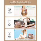 Mesh Beach Tote Bag Packable,2026 New 2-In-1 Large Lightweight Foldable Beach Bags With Multiple Pockets For Women