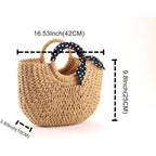 YXILEE Summer Beach bag,Handmade Large Straw Tote Bag Womens Handbag