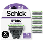 Schick Hydro Ultra Sensitive Razor Blades Refills, 5ct