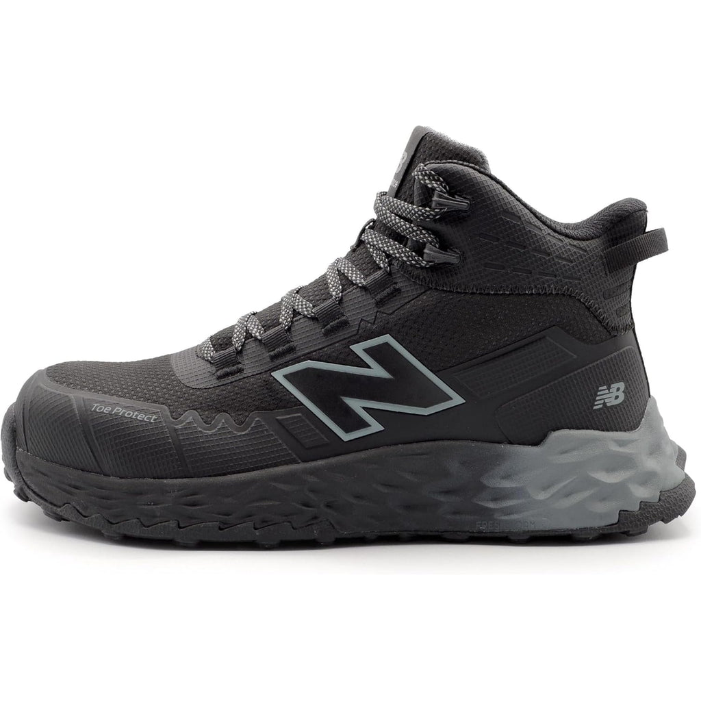 New Balance Fresh Foam Cremorne Composite Toe Safety Shoes For Men - Non Slip, Electrical Hazard - Black/Grey, Mid