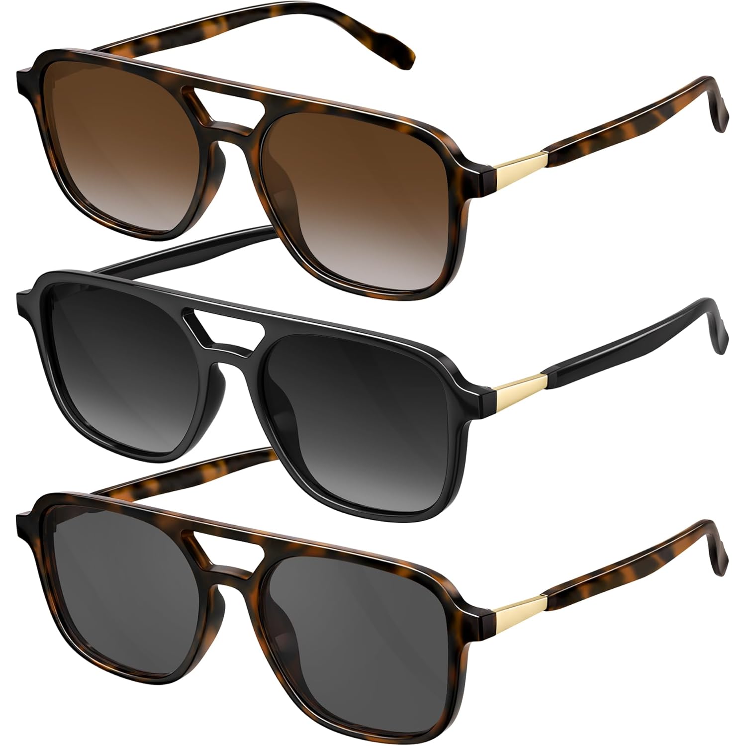 Retro Aviator Sunglasses for Women Men:Polarized Trendy Vintage 70s Rectangle Womens Shades Sun Glasses UV Protection