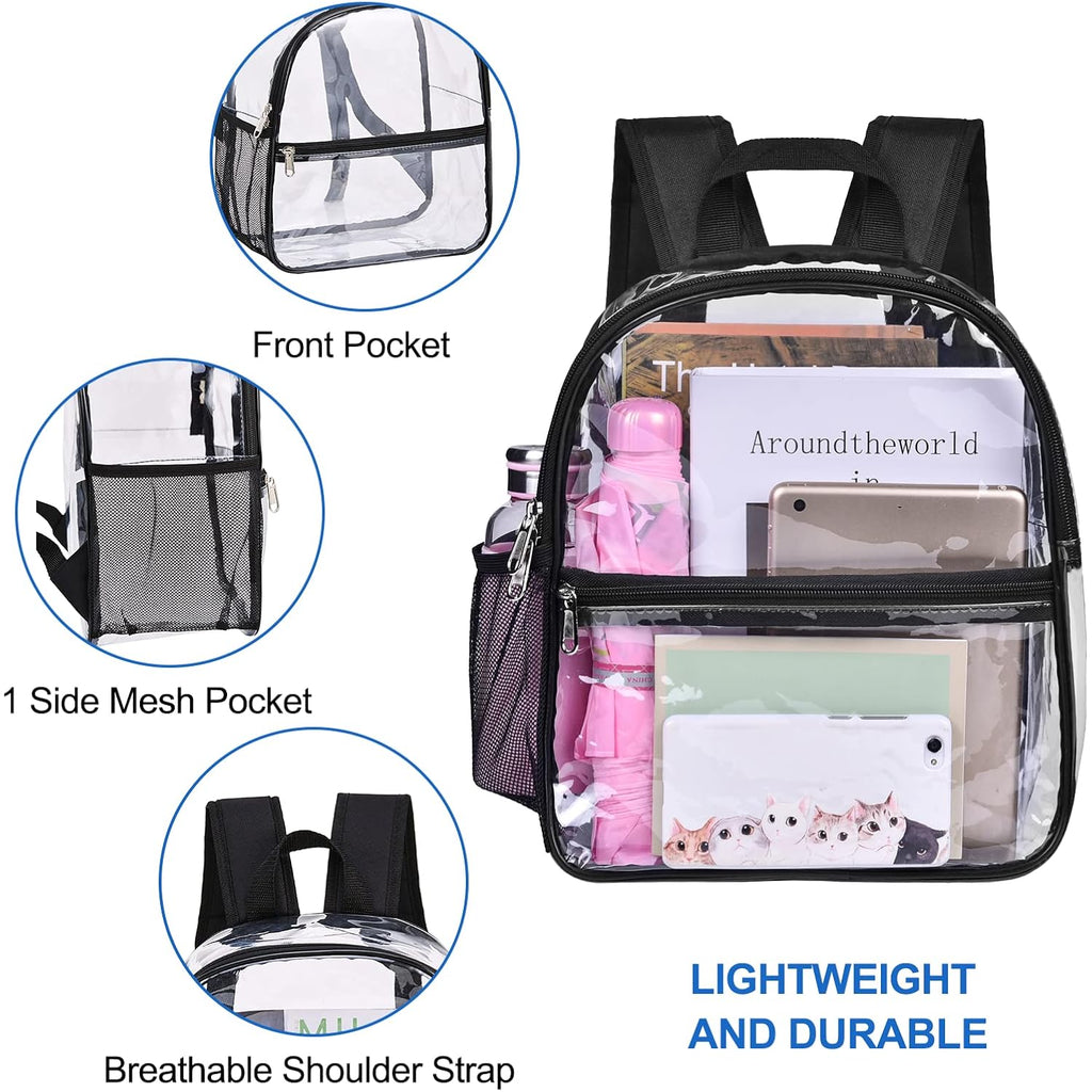 USPECLARE Clear Backpack for Stadium Approved 12×6×12, Water proof Clear Bag for Stadium Events and Concert Work Sport Event