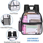 USPECLARE Clear Backpack for Stadium Approved 12×6×12, Water proof Clear Bag for Stadium Events and Concert Work Sport Event