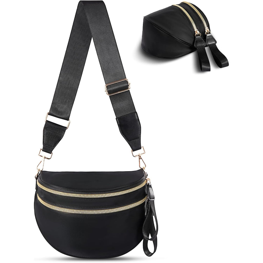 Checkered Crossbody Bag, Bum Bags For Women Crossbody,Spacious Sling Bag Purse Fanny Packs With Shoulder Strap