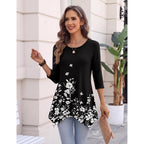 Zeagoo 3/4 Sleeve Womens Tops Dressy Casual Tunics To Wear With Leggings Loose Fit Cute Blouses 2026 Trendy