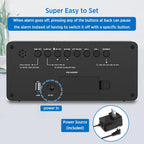 Peakeep Digital Alarm Clock For Bedrooms Bedside, Loud For Heavy Sleepers | Large Big Led Numbers Dimmable For Seniors, Battery Backup Plug In Electric Clock With Usb Charger (Blue)