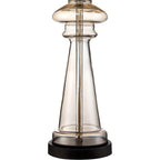Dalia 27" Tall Table Lamps Set Of 2 Champagne Glass Country Traditional | Clear Cottage Bedroom Living Room House Bedside Nightstand Office Family Home Taupe Tapered Drum Shade