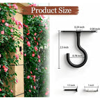 Ceiling Hooks For Hanging Plants 2Pack 2.5In,Wall Plant Hooks Black | For Plants,Lights,Planters,Lanterns,Hanging Bird Feeders,Wind Chimes,Indoor&Outdoor Decoration