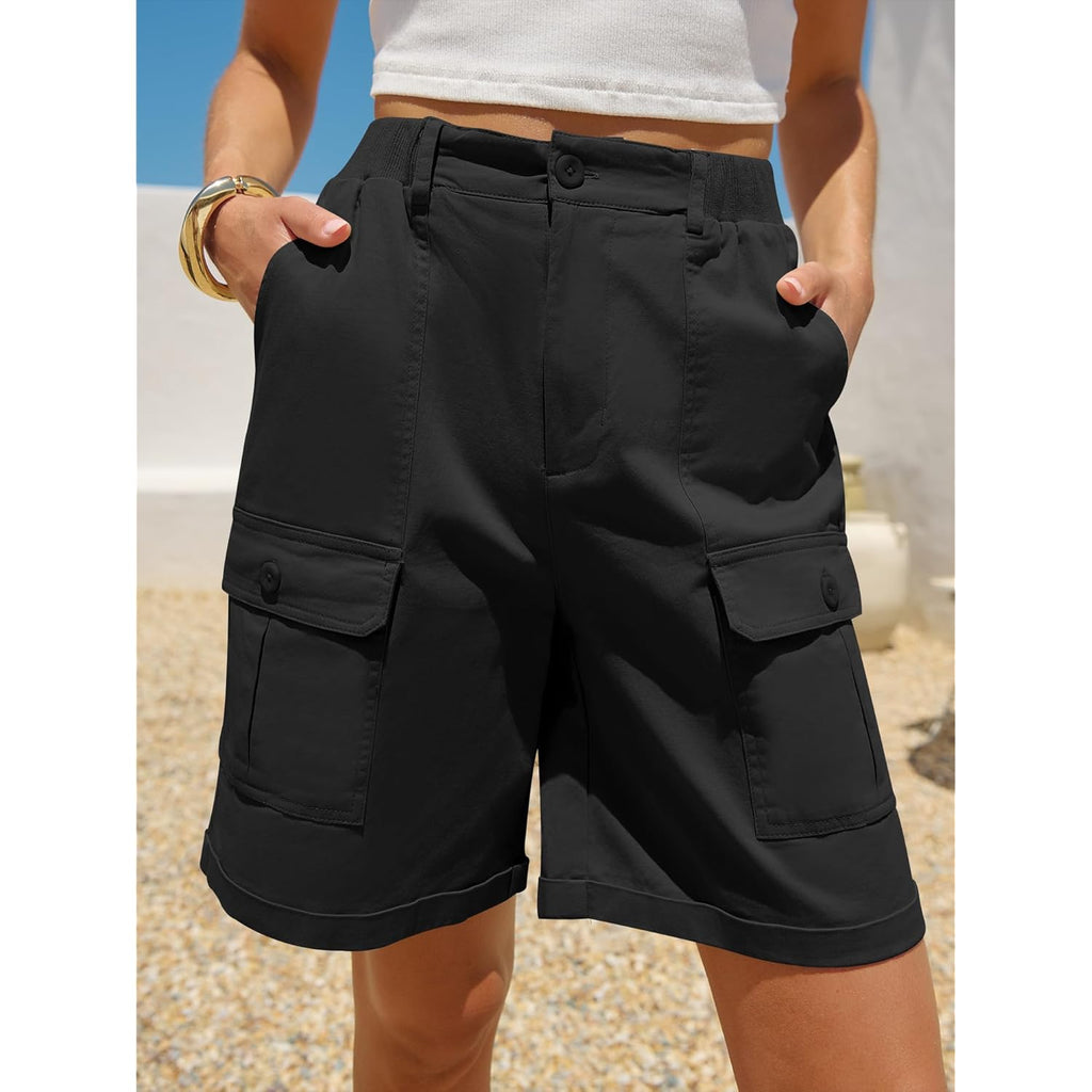 Bermuda Shorts for Women Cargo 2026 Summer Casual High Waisted Shorts Outdoor Beach Vacation Clothes with 6 Pockets