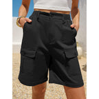 Bermuda Shorts for Women Cargo 2026 Summer Casual High Waisted Shorts Outdoor Beach Vacation Clothes with 6 Pockets