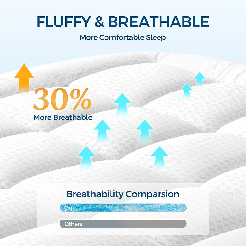 Premium Dual Layer 4 Inch Memory Foam Mattress Topper, 2 Inch Gel Memory Foam And 2 Inch Pillow Top Mattress Pad Cover For Back Pain, Extra Thick Comfort Support（Queen 60"X80"）