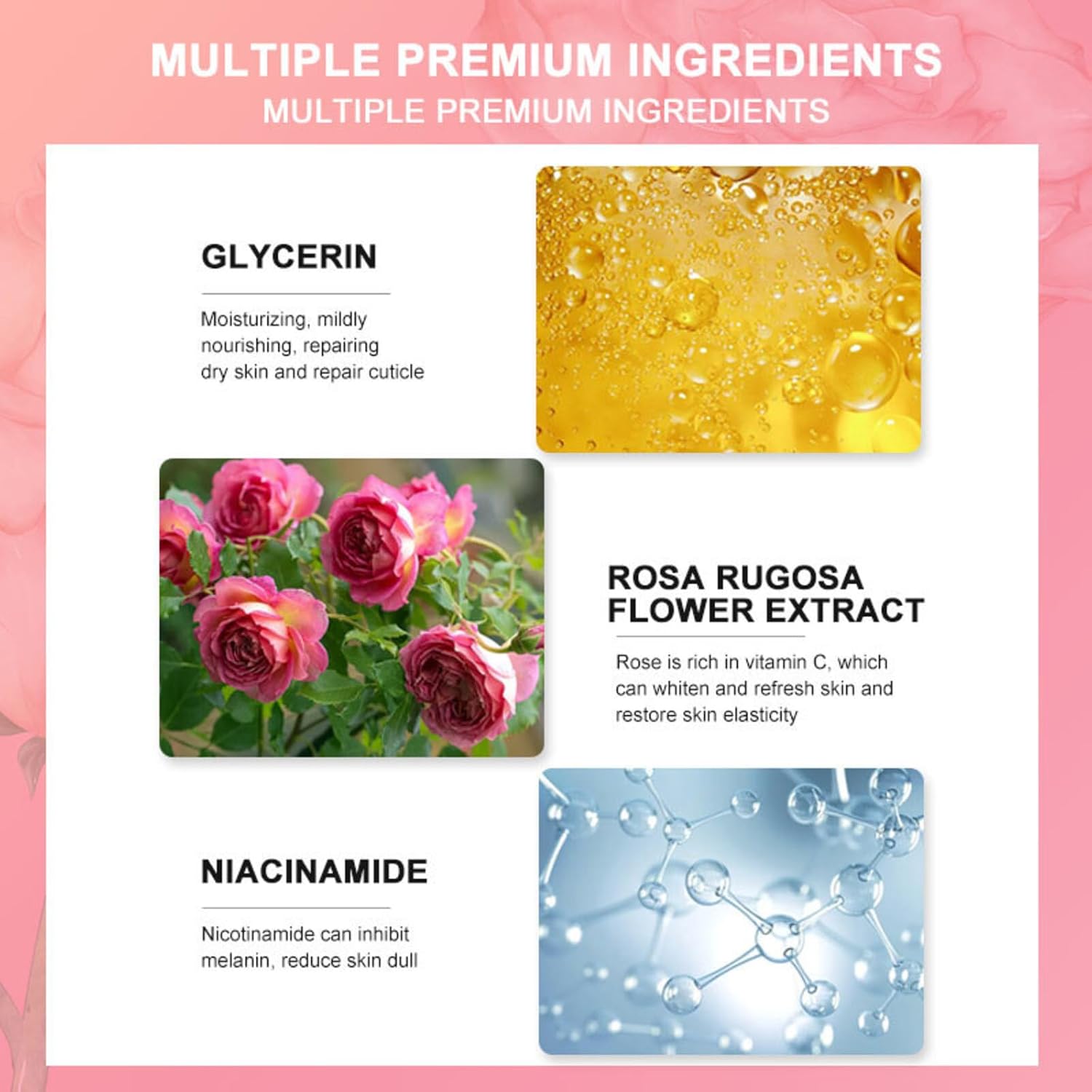 VolksRose 5 Pairs Hand Mask Gloves with Rose & Milk - Moisturizing Hand Mask for Dry Cracked Hands Overnight Repair Treatment, Intensive Hydration Spa Gloves for Women, Self Care Gifts for Rough Skin