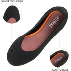 Athmile Women'S Flat Ballet Shoes Knit Flat Shoes For Women Round Toe Slip On Women Flats For Dressy Casual Office Work Wedding Comfort Soft
