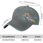 Elegant Floral Embroidered Baseball Cap for Women Men, Adjustable Trendy Soft Breathable Dad Hat, Gifts for Flower Lover Elegant Floral G