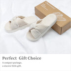 Slippers For Women Memory Foam House Bedroom Corduroy Bow Crossbands Slipper Shoes Comfy Trendy Gift Slippers
