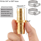 2 Pack Garden Hose Connector Repair Mender Kit With Stainless Clamp,Fits 3/4"-5/8" Water Hose Repair Fitting | Fits 3/4"-5/8" Water Hose Repair Fitting