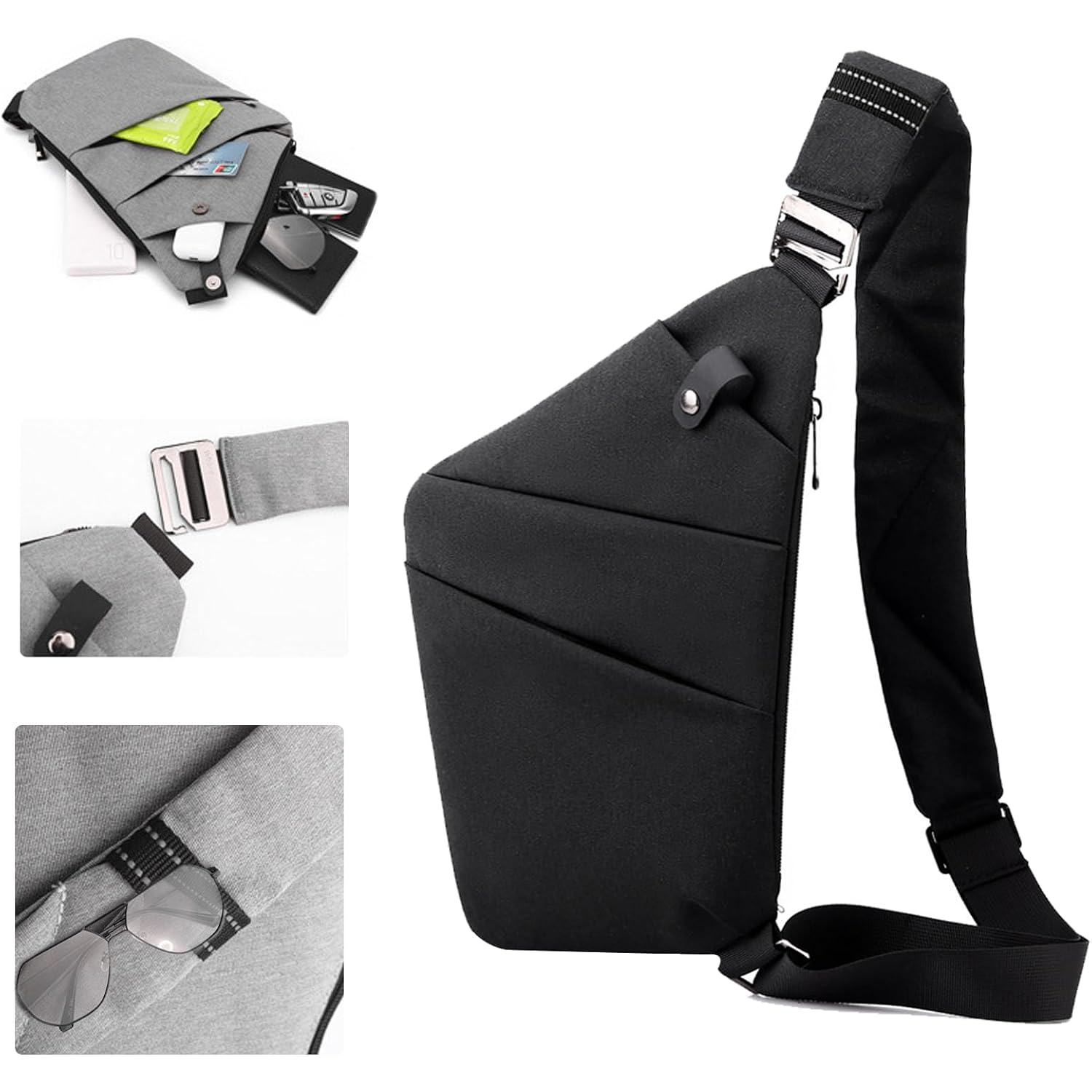 Crossbody Travel Bags For Women, Anti Theft Proof Safe Slim Sling Travel Purses, Personal Flex Shoulder Bag For Men Women