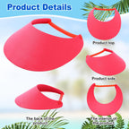 Sureio 22 Pcs Foam Sun Visors for Women Bulk Adjustable DIY Blank Sun Hat Tennis Elastic Visors for Party Beach Outdoors