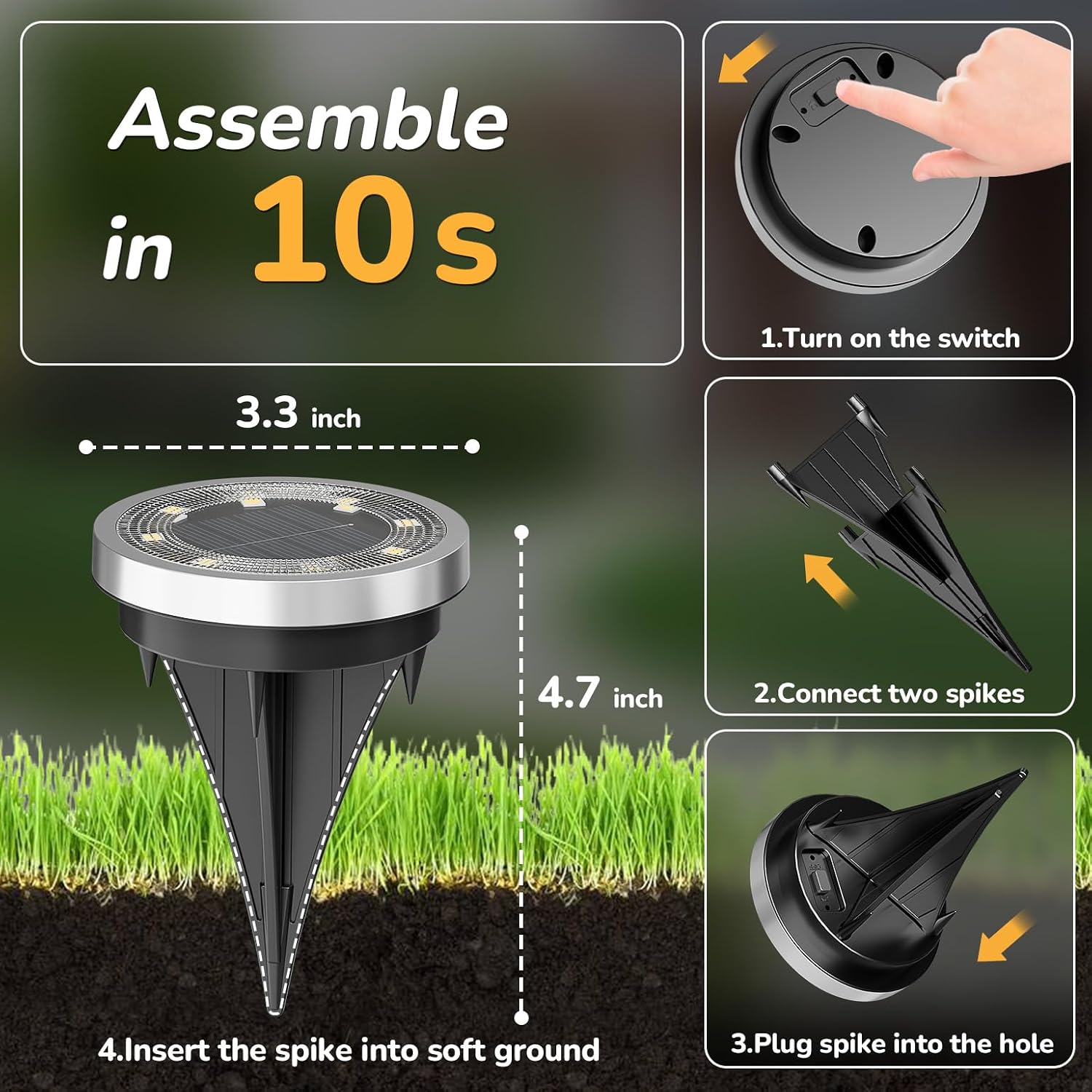 Solar Ground Lights,16 Pack Solar Lights Outdoor Waterproof, Solar Garden Lights Landscape Lighting For Patio Pathway Lawn Yard Deck Driveway Walkway, Cold White
