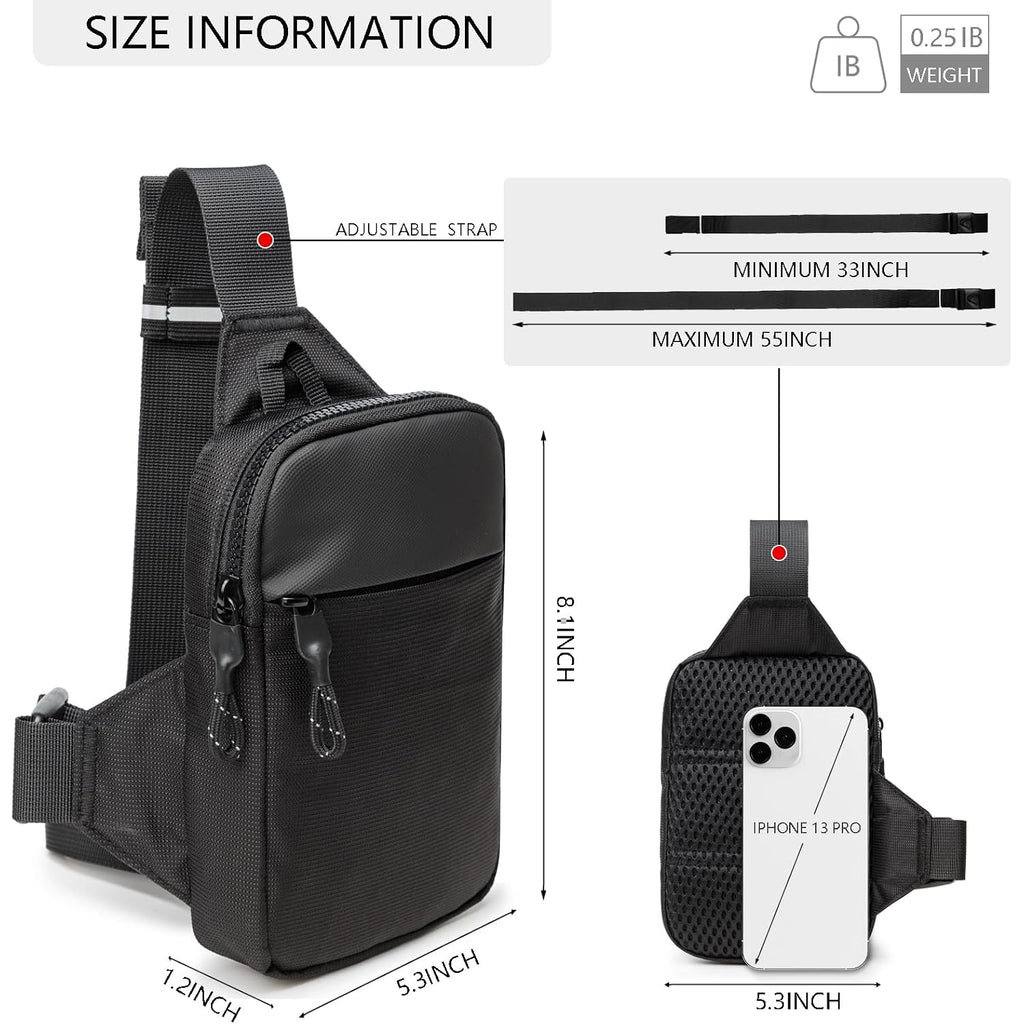 Mini Sling Bag For Men Women, Small Crossbody Casual Utility Chest Phone Bag For Travel Workout
