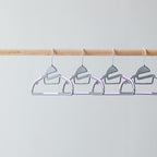 Amazon Basics Space Saving Non-Slip Rubber Coated Plastic Hangers With 360 Degree Swivel Hook, Black/Purple, Pack Of 50