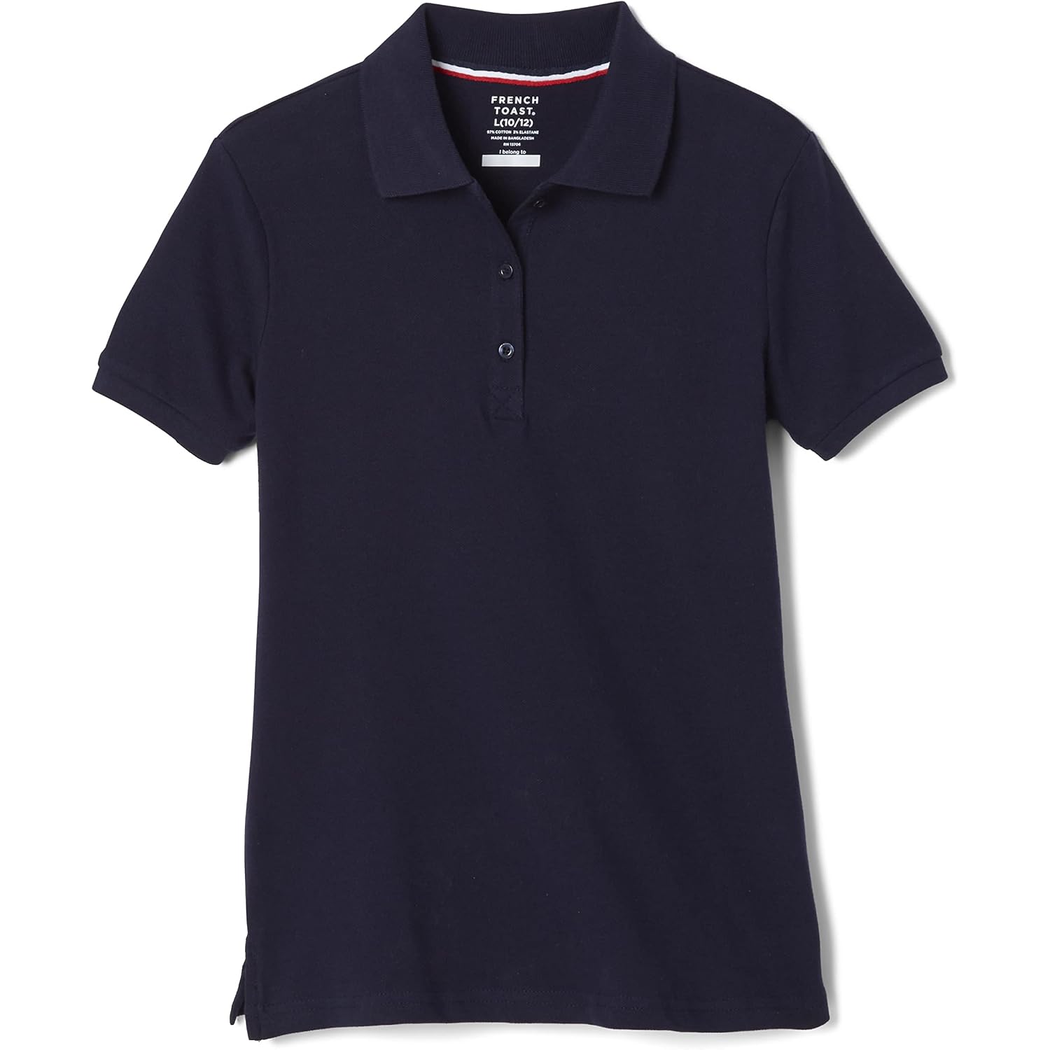French Toast Women'S Juniors' Short Sleeve Stretch Pique Polo Shirt