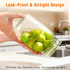 3.75 Inches Diameter Rubber Seals for Glass Jars, 6 Pcs Food Grade Airtight Replacemen Silicone Jar Gaskets, Leakproof Gasket Sealing Rings for Canning Mason Jars, Fits Most Sizes (White and Orange)