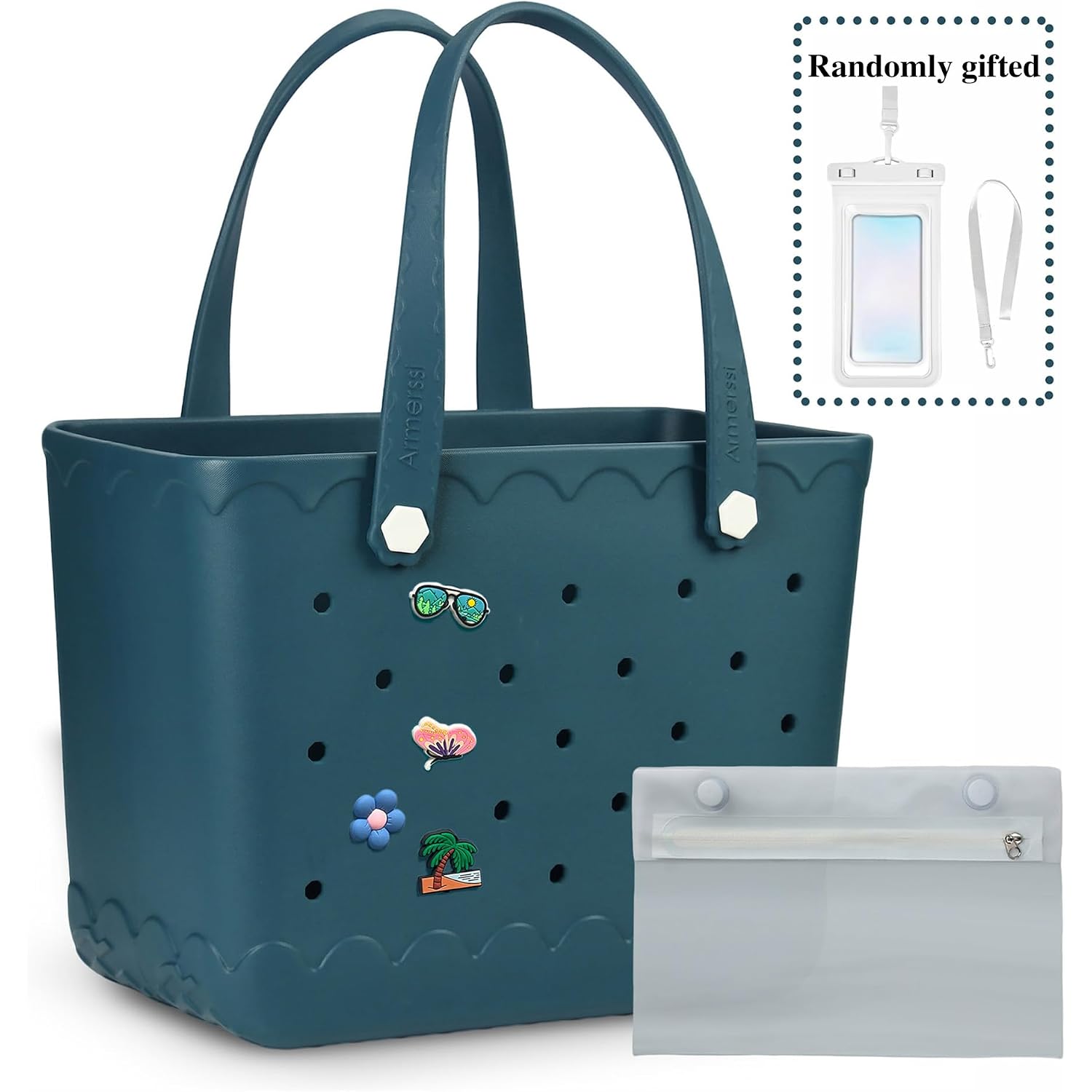 X-Large Rubber Tote Beach Bag For Women | Medium Durable Rubber Bag Waterproof Washable Versatile Tote Bags