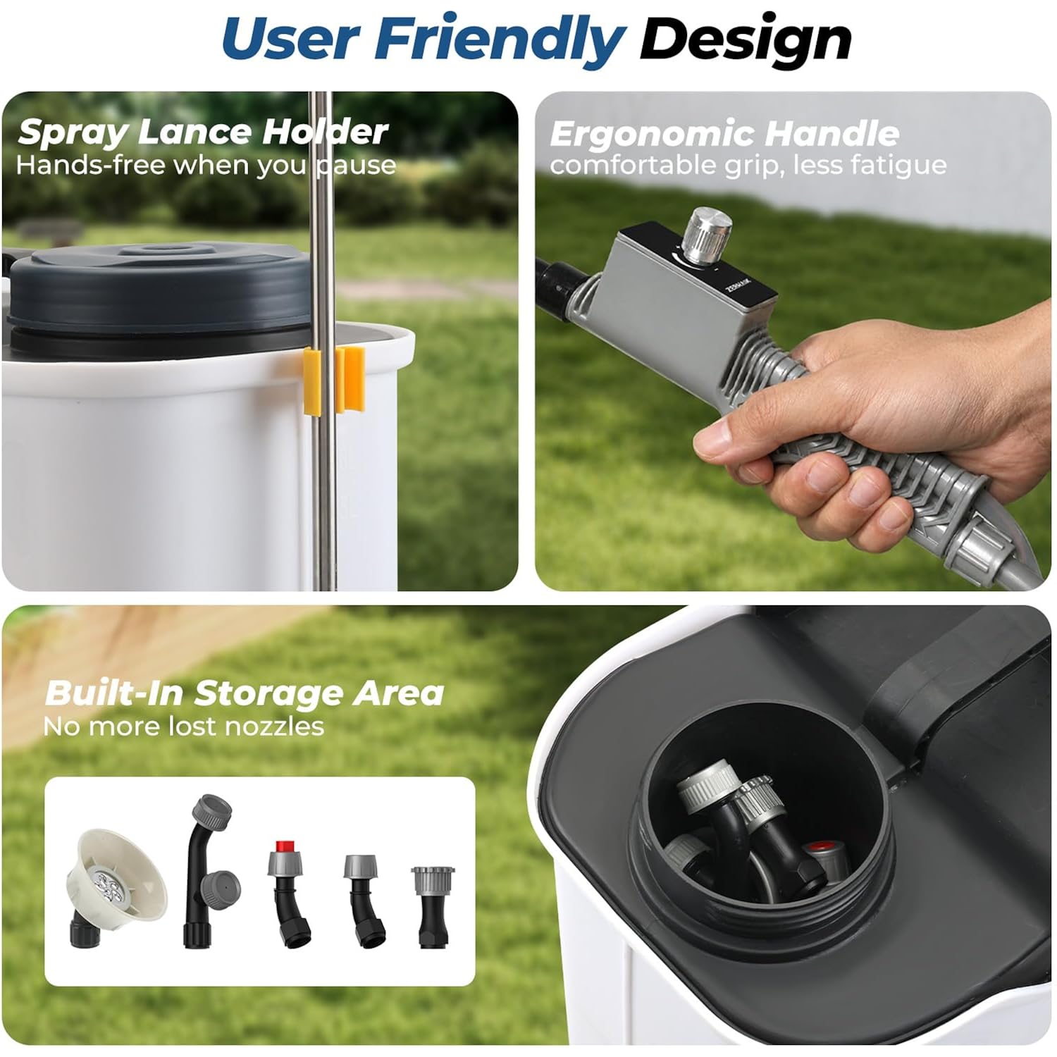 Jesimaik Battery Powered Backpack Sprayer, 120 Psi Handle-Mounted Pressure Control, 4.8 Gallon, 4.0Ah Battery Operated Weed Sprayer With Telescopic Wand & 5 Nozzles For Weed, Lawn & Garden