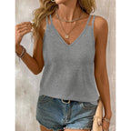 Womens Double Spaghetti Strap V Neck Tank Tops Cute Loose Casual 2026 Summer Beach Sleeveless Tops