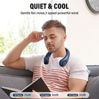 Morelax Neck Fan, Usb Rechargeable Personal Fan,Hand Free Bladeless Portable Fans,4000 Mah, 3 Speeds,72 Air Faster Softer 360° Cooling, Ultra Quiet,Gift Suitable For Home, Office, Travel, Sports