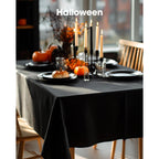 Pureegg Rectangle Table Cloth 60" x 84" – Durable Polyester Tablecloth Offers Reusable & Washable Protection, Ideal for Outdoor Party, Picnic, Wedding, Banquet and Birthday, 1 Pack, Black