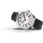 Frederique Constant Ladies Swiss Quartz Classics Diamond Silver-Tone Stainless Steel Watch With Black Leather Strap, Style: Fc-220Mpw3Bd26