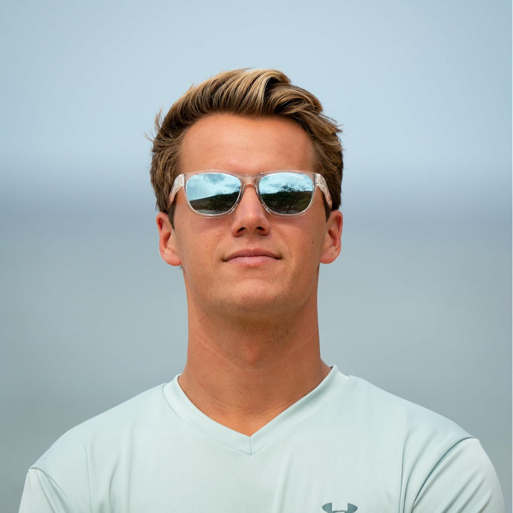 Tifosi Swank Sport Sunglasses - Tangle Free - Ideal For Cycling, Golf, Hiking, Pickleball, Running and Great Lifestyle Look Smoke With Bright Blue Mirror