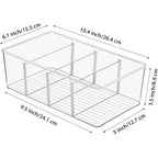 Vtopmart 8 Pack Food Storage Organizer Bins, Clear Plastic Bins for Pantry, Kitchen, Fridge, Cabinet Organization and Storage, 4 Compartment Holder for Packets, Snacks, Pouches, Spice Packets