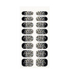 Self-Adhesive Black Silver Full Nail Wraps Stickers Gothic Style | Brighter, Thicker, Tougher Nail Polish Strips for Women and Girls | DIY Nail Art Decoration