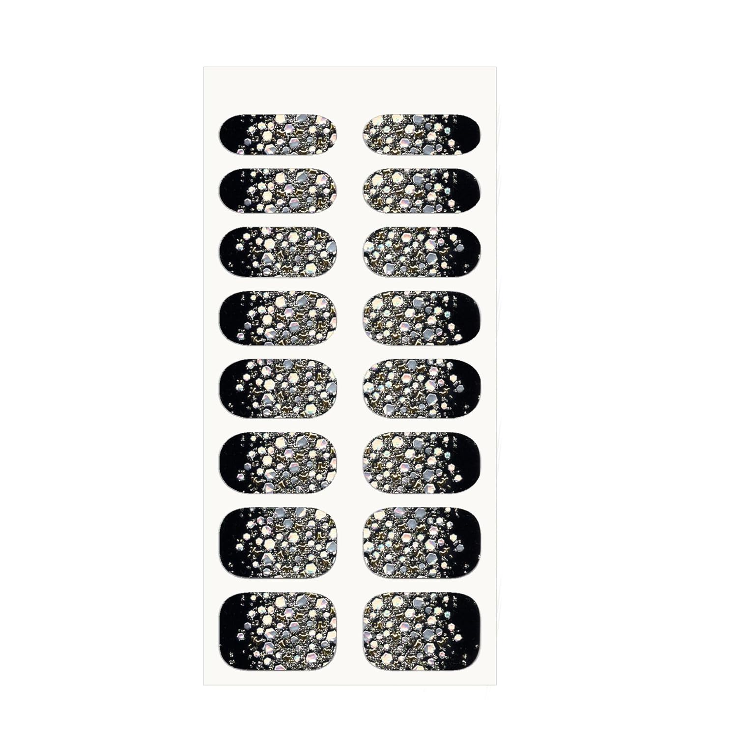 Self-Adhesive Black Silver Full Nail Wraps Stickers Gothic Style | Brighter, Thicker, Tougher Nail Polish Strips for Women and Girls | DIY Nail Art Decoration