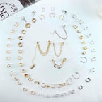 BESTEEL 66Pcs Ear Cuff Earrings for Women Non Piercing - 14K Gold Plated Ear Cuffs Adjustable Non Pierced Clip On Cartilage Conch Earring Stacks CZ Star Butterfly Ear Wraps Fake Piercings Earings Gift