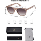 SOJOS Classic Polarized Sunglasses for Women Men Small UV400 Lenses SJ2076 Milky Light Brown